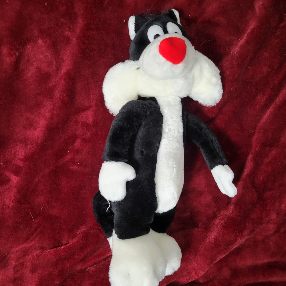Vintage Warner Brothers Sylvester Plush, 1990 Mighty Star 15”